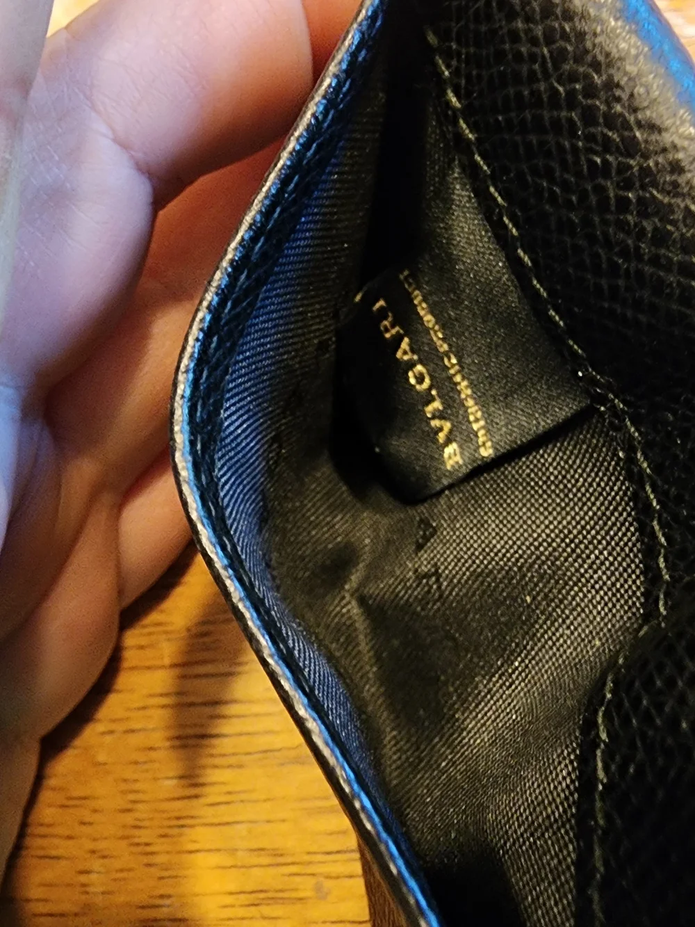 BVLGARI Grain Calf Leather Business Card Case/Holder